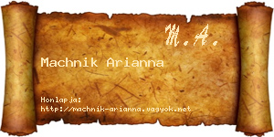 Machnik Arianna névjegykártya